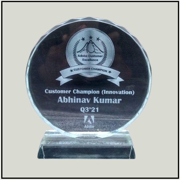 6 Inch Round Crystal Trophy