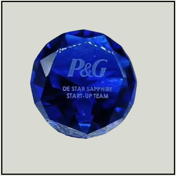 Blue Crystal Award Trophy