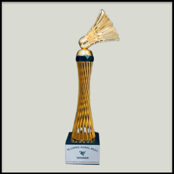 Golden Brass Badminton Trophy – Prestigious Award for Sporting Excellence