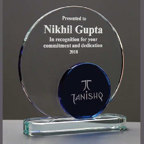 Round Crystal Glass Award – Elegant Trophy for Recognition Events