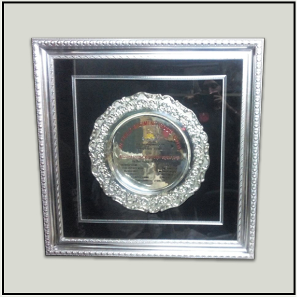 Metal Trophy with Silver Plated Plate