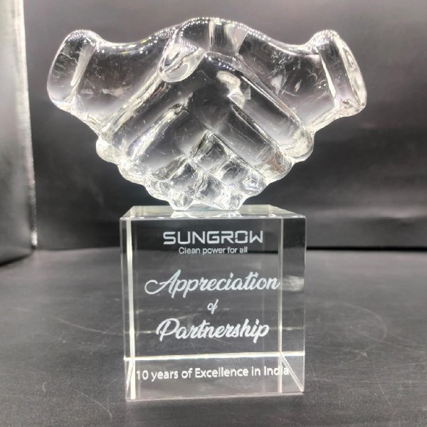 Crystal Hand Shake Award