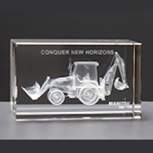 Memorial Cube Crystal, 3D Engraved