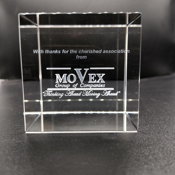 Transparent Crystal Cube with Logo