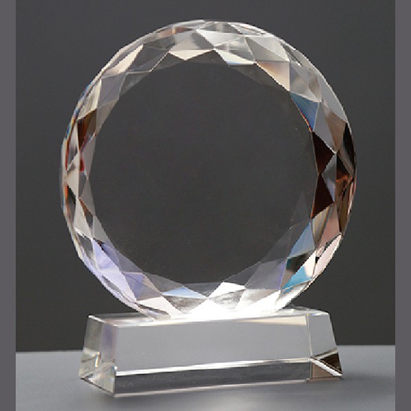 8 Inch Round Crystal Trophy