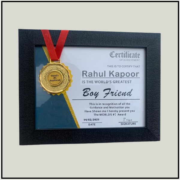 Certificate Frame Black with mount 002
